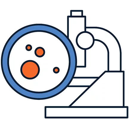 Icon representing a microscope