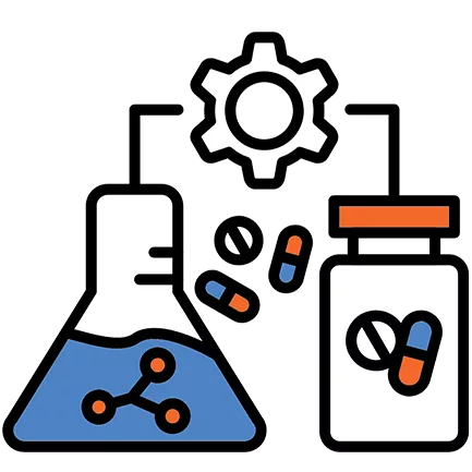 Icon representing a lipid nanoparticle with cargo inside