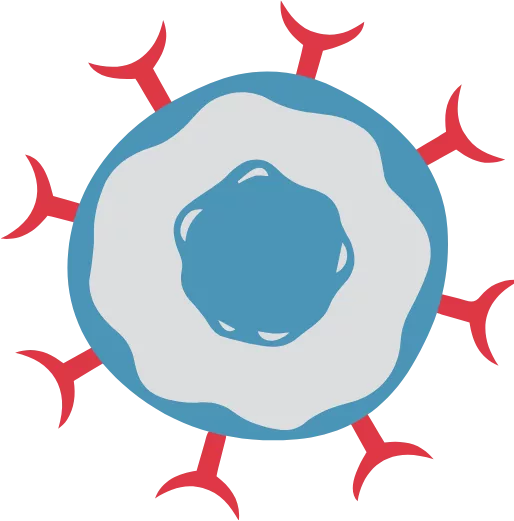 Icon representing a lipid nanoparticle with cargo inside